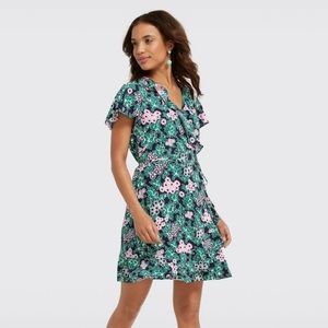 Draper James Tropical Floral Wrap Dress